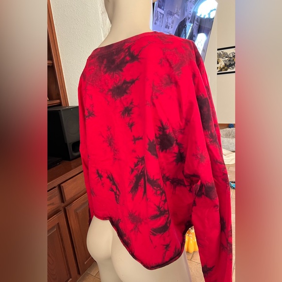 Current Mood Plus Size Red Tie Dye Sweatshirt 1X - Picture 4 of 8